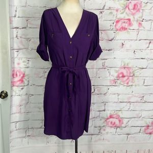 Amanda Uprichard Purple Long Sleeve Dress